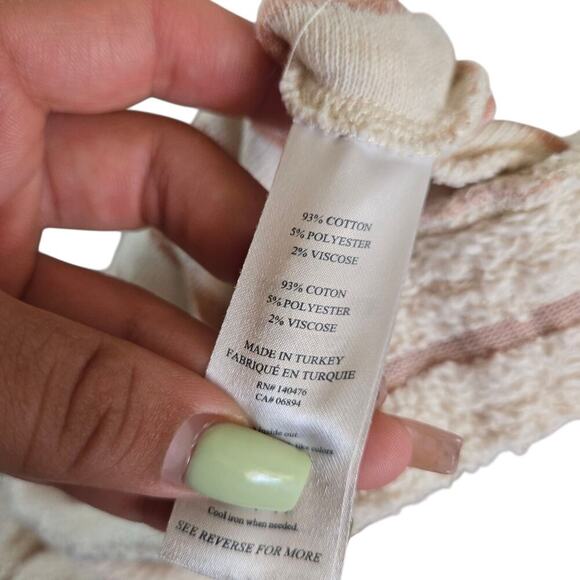 Faherty Women's Pacifica Terry Cloth Cream Stripe Drawstring Coastal Shorts- S - Picture 5 of 5